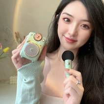 오락실노래방 마이크 조명 차량용 노래방 부스 기계, 라이트 핑크 공식 표준