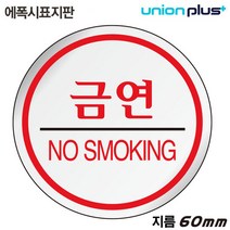 XLQ558766[JJ] 유니온 표지판 (에폭시) 금연 (원형) (60mm) (U 1500), 본상품