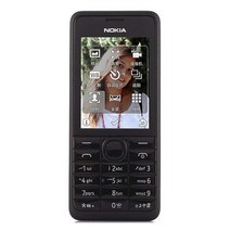 노키아 301 언락폰 WCDMA 2.4 "듀얼 SIM 카드 3.2MP 쿼티 키보드 사용 휴대 전화, 01 Single sim card, 01 Black