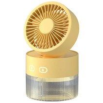 팬 데스크탑 기계식 타이머 제어 물 미스트 팬 가습 가전 원형 피아노 유형 키 가습, 03 Yellow  Yellow gtCha