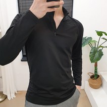 스토리원 남성 헨리넥 반집업 기모 긴팔 티셔츠 헬스복 스포츠 운동복 RKFM-TE018