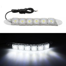 범용 신차 LED DRL 주간 주행등 유연한 6LED 주행 안개 전구 램프 신호 헤드라이트 1 개, 6Led White