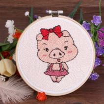 오꿈 펀치니들 패키지 자수 수예 kit, 03 꿀순이, 15cm, 1개