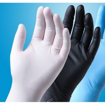 JINGHENG 블루색 pvc화이트색 블랙색 일회용 장갑 라지 길이추가타입 상업용 내마모성, T01-S, C03-하늘색(50개/두꺼운 상자)-E64, 대(L)