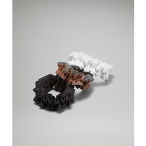 미국 룰루레몬 LULULEMON 207870 스키니 반사 스크런치 3팩 - 블랙/로스트 브라운/화이트, Black/Roasted Brown/White_ONE