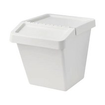 [이케아] SORTERA 소르테라 분리수거함+뚜껑 60L/수납함/정리함, 색상:화이트_102.559.01