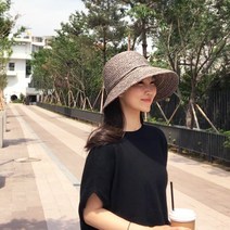 스텔라 와이드챙 얼굴소멸 라피아햇 클로슈 오버핏 밀짚 비치모자