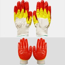 천연라텍스 완전 코팅 장갑 이중 양면 가드닝 손가락 완코팅 원예용 농사 가시 노가다 택배 작업 목공 공업용 빨간 육가공 원예 일장갑 두꺼운 면 손바닥 보호 정비 현장 산업용 공장