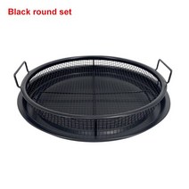 후라이팬정리대 프라이팬 거치대 식기 정리대 수납 구리 컬러 베이킹 트레이 오일 튀김 팬 스테인레스 스, 05 Black set B