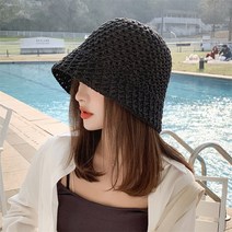 아리샵 보헤미안 봄 여름 니트짜임 크로셰 뜨개 썸머 라탄 벙거지 버킷햇 모자