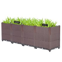HK.sell 작은 텃밭 조립식 라탄 대형화분 기본3단4X1칸+이름표