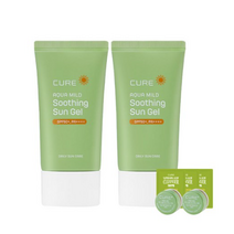 김정문알로에 큐어 아쿠아 마일드 수딩 선젤 50ml 2p + 2X 크림 3.5g x 2p + 클렌져 2ml x 3p, 6세트