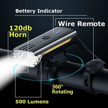 현대 자전거 경적 라이트 스피커 전면 원격 랜턴 사이클링 벨 손전등 USB 충전식 램프, 2주소요