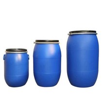 대형 공업용 폐기물통 플라스틱 드럼통 폐수통 200L, 30L 철 후프 버킷 [파란색], 1개