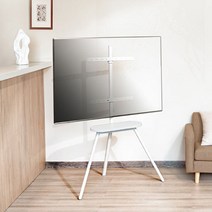 EL-01W 43~65인치 화이트 이젤 티비 이동식 거치대 받침대 이젤형 TV 이동형 스탠드 43인치 49인치 50인치 55인치 60인치 모니터 설치 흰색 선반, 43~65인치 화이트 이젤 스탠드