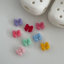 꾸미기 입체 플라워 세트 리본 신발 악세사리 무지개 포인트 단추 공주, 퍼플