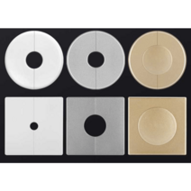 보일러 연통 에어컨 배관 파이프 구멍 커버 부품, 스퀘어 스플릿/골드 22mm 홀