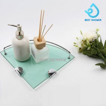 베스트샤워 강화유리 코너선반(수입) 화장실선반 유리 욕실선반