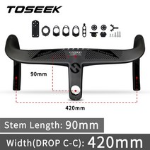 전문 자전거 부품 새로운 toseek tr5500 탄소 도로 통합 핸들 바 28.6mm 탄소 핸들 바 컴퓨터 홀더 핸들 바, 검정-420x90mm-
