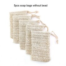 천연 사이잘 대마 비누 가방 블리스 폼 메이커 메쉬 그물 거품 욕실 홀더 5 개, 03 5Pcs Yellow Bead