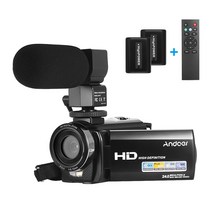 Andoer HDV-201LM 1080P FHD 디지털 비디오 카메라 캠코더 DV 레코더 + M105 외부 마이크, 세트 1