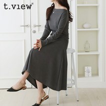 티뷰 입술넥슬림플레어원피스_V3A-VOP047