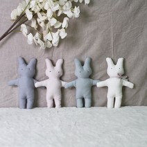 아리베베 신생아 아기 애착 인형 모달 토끼 인형, 그레이