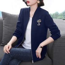 Aug.07 50번 야구복 여 봄 가을 얇은 엄마 반코트 빅 사이즈 캐주얼 점퍼 코디Z