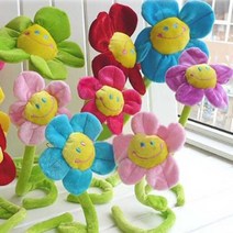 스마일꽃인형 32cm 플라워 봉제꽃 꽃다발 선물 졸업 입학 학예회 생일꽃 커튼홀더, 스마일꽃인형 진핑크