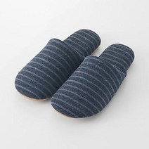 무인양품 푹신 슬리퍼 · S/M/L/XL · 네이비 보더 · 면 저지 거실화 실내화 이케아 자주 모던하우스 한샘 더원트홈