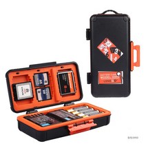 카메라 배터리 보관함 케이스 충격 방지 보호 장치 레드 블루 색상 AA SD CF XQD 메모리 카드 정리 홀더, 02 orange, 02 orange