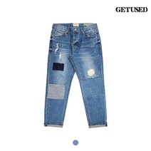 지유샵 겟유즈드 남)패치구제 크롭테이퍼드 데님FGLMCDT147M