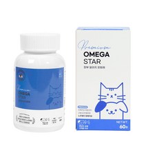 멍냥이랑 반려동물 오메가스타 영양제 60정, 피부 알러지 완화, 1개