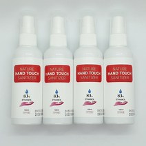 [의약외품][FDA][할랄] 네이처 핸드터치 소독용 에탄올(83%) 100ml 4개 휴대용 손소독제 스프레이