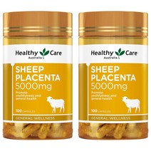 헬시 케어 쉽 플라센타 양태반 5000mg 100캡슐 2팩 (호주) HEALTHY CARE Sheep Placenta 5000mg, 2개, 100정