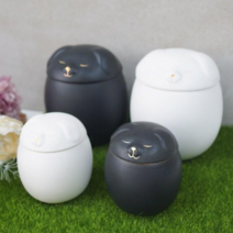 강아지 반려동물 항아리 유골함 (2size/2color), 대 (블랙)