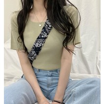 반해써 반해써 스퀘어넥 무지 반팔 니트 8color T_YW620
