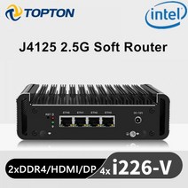 미니 PC 소형 mini 컴퓨터 4x 인텔 i226V 2500M LAN 셀러론 J4125 2.5G 라우터 2xDDR4 HDMI1.4 DP1.2 팬리스 OPNsense 방화벽 VPN, CHINA, OPNsense + 미국, 4GB Ram 32GB SSD