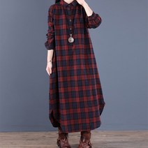 새로본 (봄가을)366체크단추O OPS 원피스긴팔 여성 미시