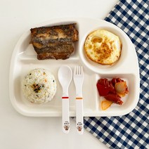 가정용 어린이 성인 브런치 다이어트 식단 세라믹 도자기 1인 나눔 식판 접시 그릇 4구