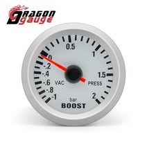 유량센서 드래곤 게이지 52mm 타코미터 전압계 부스트 PSI바 수온 오일 온도 압력 자동차 12V 센서 포함, 03 Boost Guage Bar