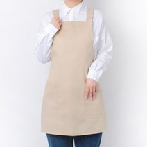 라미아스텔라 생활 방수 H형 카페 바리스타 앞치마 M, 베이지