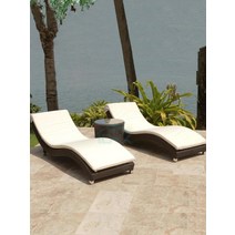 리조트 수영장 썬 비치 베드 테라스 썬베드 눕는의자, 밝은 갈색침대