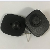 도난방지 블랙 소형 사각형 마그네틱 버클 의류 도난 방지 하드 라벨 EAS RF 2mhz 2 개