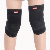 어린이 무릎보호대 벨크로 2P (1set) 달리기 킥보드 롱보드 주니어, 블랙/S