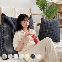 플랫화이트 삼각 등받이 중독쿠션, 네이비체크