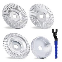 우드카빙키트 나이프 세트 스타터킷 목공조각칼 나무조각도 목공칼 카빙나이프 나무 조각 디스크 나무 연삭 연마 휠 연마 디스크가있는 나무 조각 도구 앵글 그라인더 목공 도구, 5pcs 실버