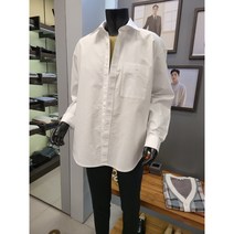 바쏘옴므 화이트 오버핏 캐주얼 셔츠 남방 WSW1GT05A -3990