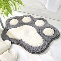 블랑쉬홈 빨아쓰는 미끄럼방지 발매트 욕실 주방 현관 화장실 러그 냥이발바닥, 그레이