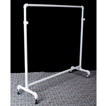 튼튼한 국산 수도배관 파이프 행거 이동형 옷가게 의류매장용 헹거, 가로 100cm, 화이트